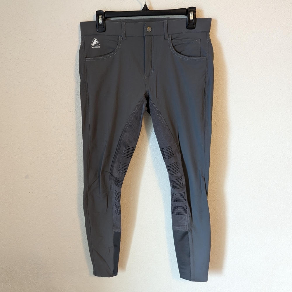 Horze Gray Men's Riding Pants, Size 32
